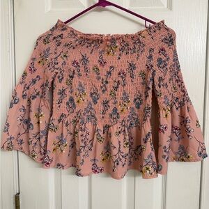 Candie's Pink Floral Smocked Top